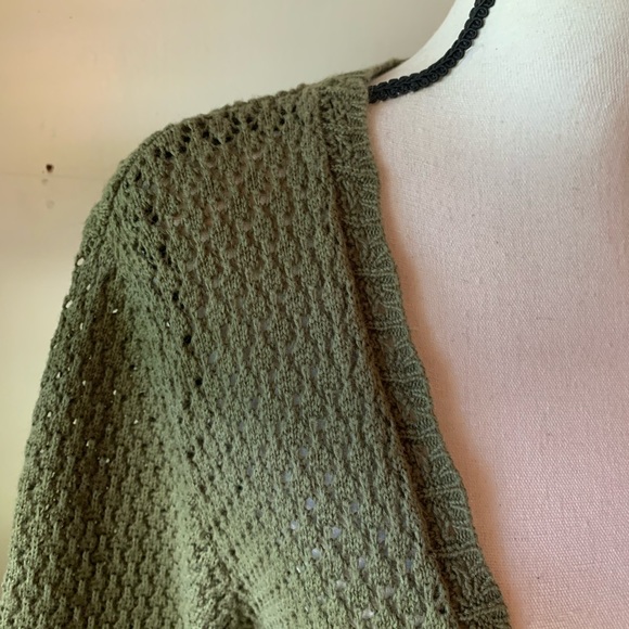 ALFRED DUNNER Cardigan Green Eyelet Sweater Large - Picture 9 of 14